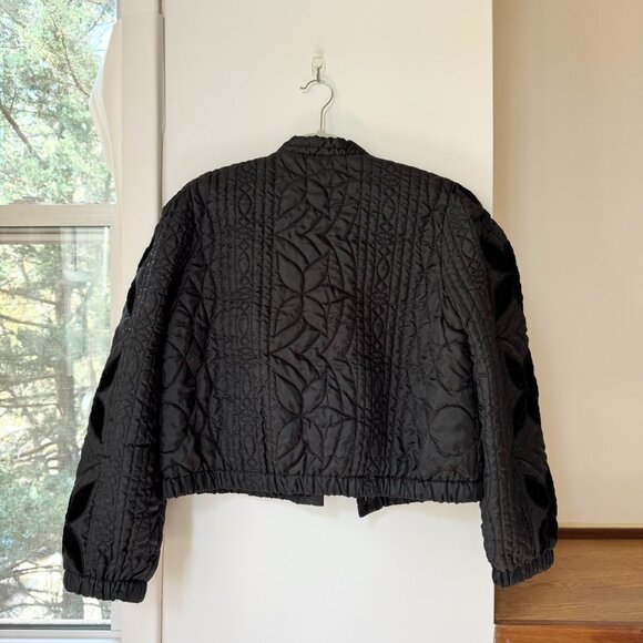 New Free People Quinn Quilted Cropped Jacket Black Small - Picture 6 of 11